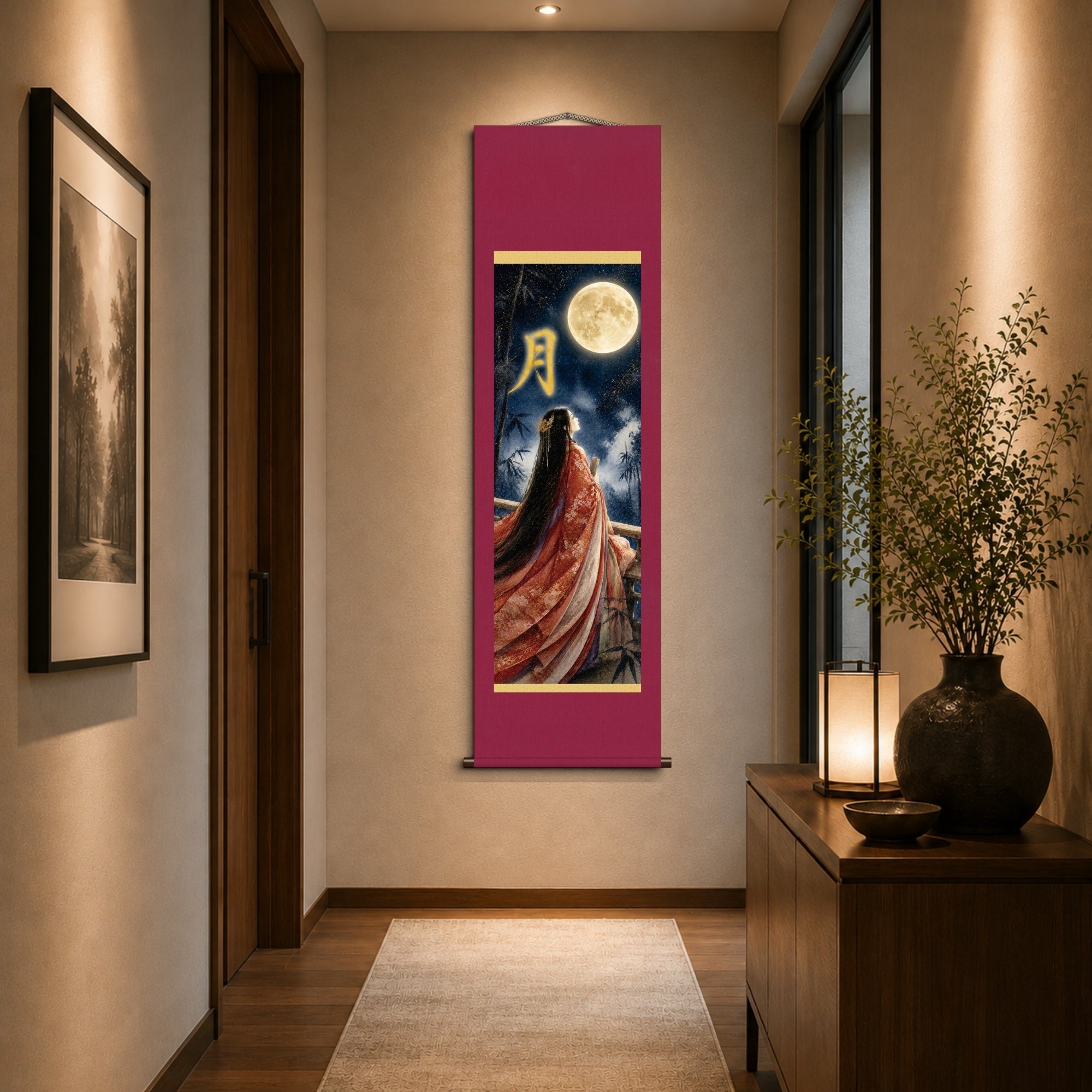 Japanese Princess Kaguya Kakemono Wall Scroll – Moon Princess Art